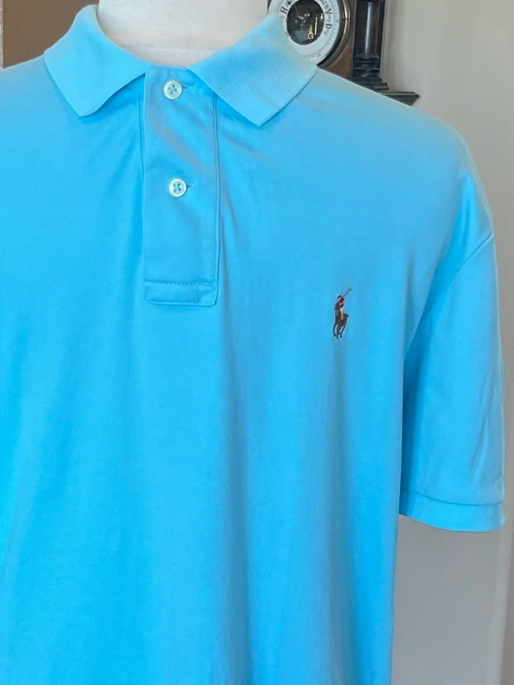 Ralph Lauren Men's Polo Shirt Pima SOFT Touch Light Blue
